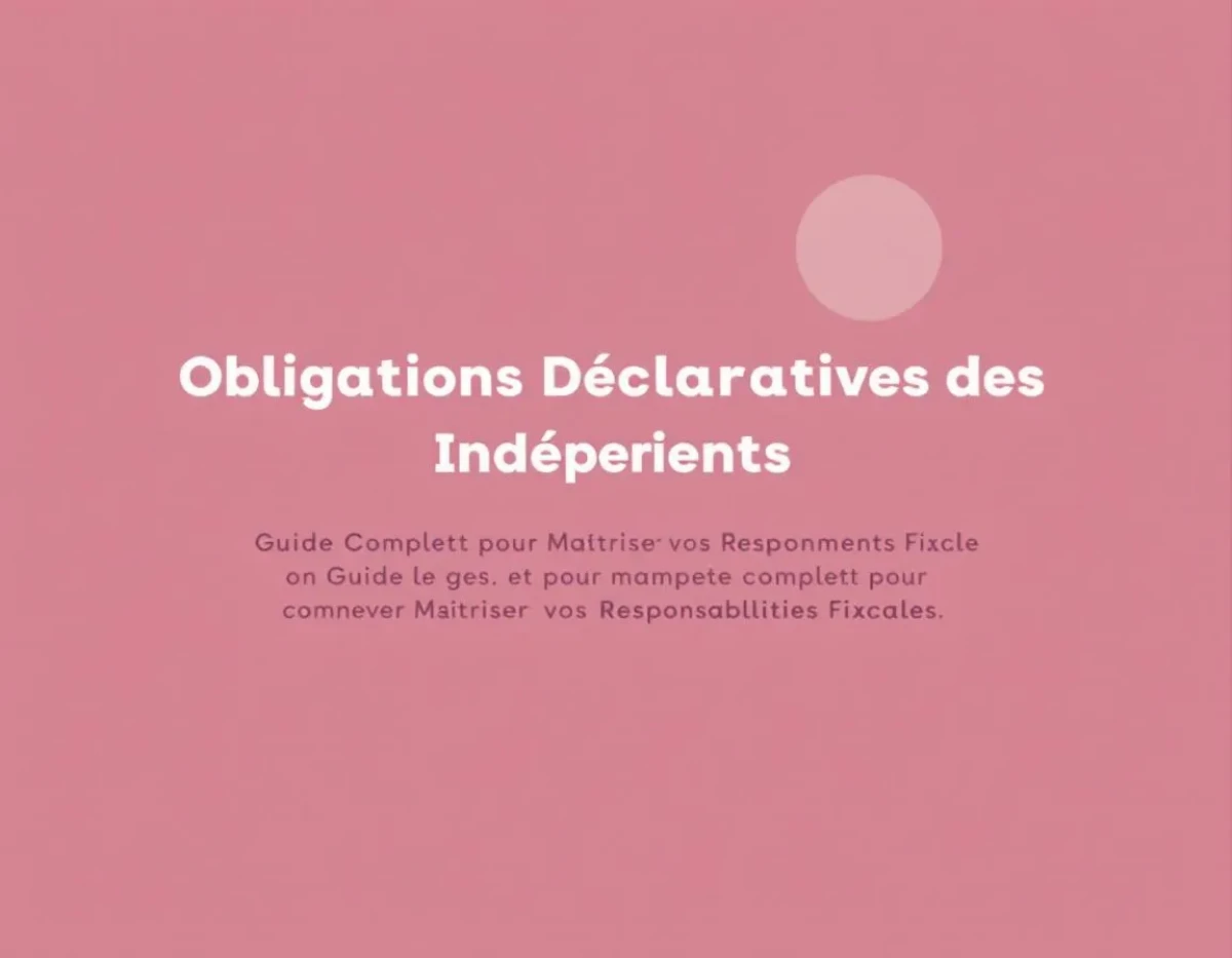 Obligations Déclaratives des Indépendants : Guide Complet pour Maîtriser vos Responsabilités Fiscales